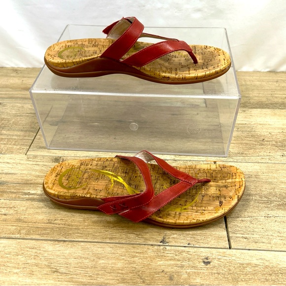Abeo Shoes - NWOB ABEO Benefit 9 Neutral Cork Red B.I.O. SYSTEM Sandal Flip Flop Shoes Women